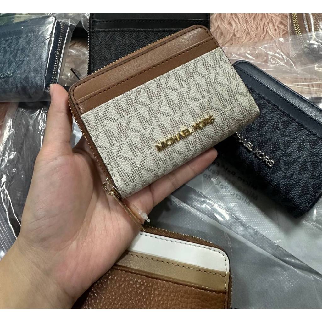ORIG & IMPORTED MK Jet Set Travel Zip Around Card Case Small Coin Card Wallet