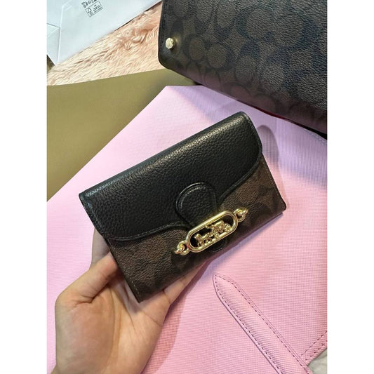 ORIG & IMPORTED Preloved CCH Jade Medium Envelope Wallet Brown