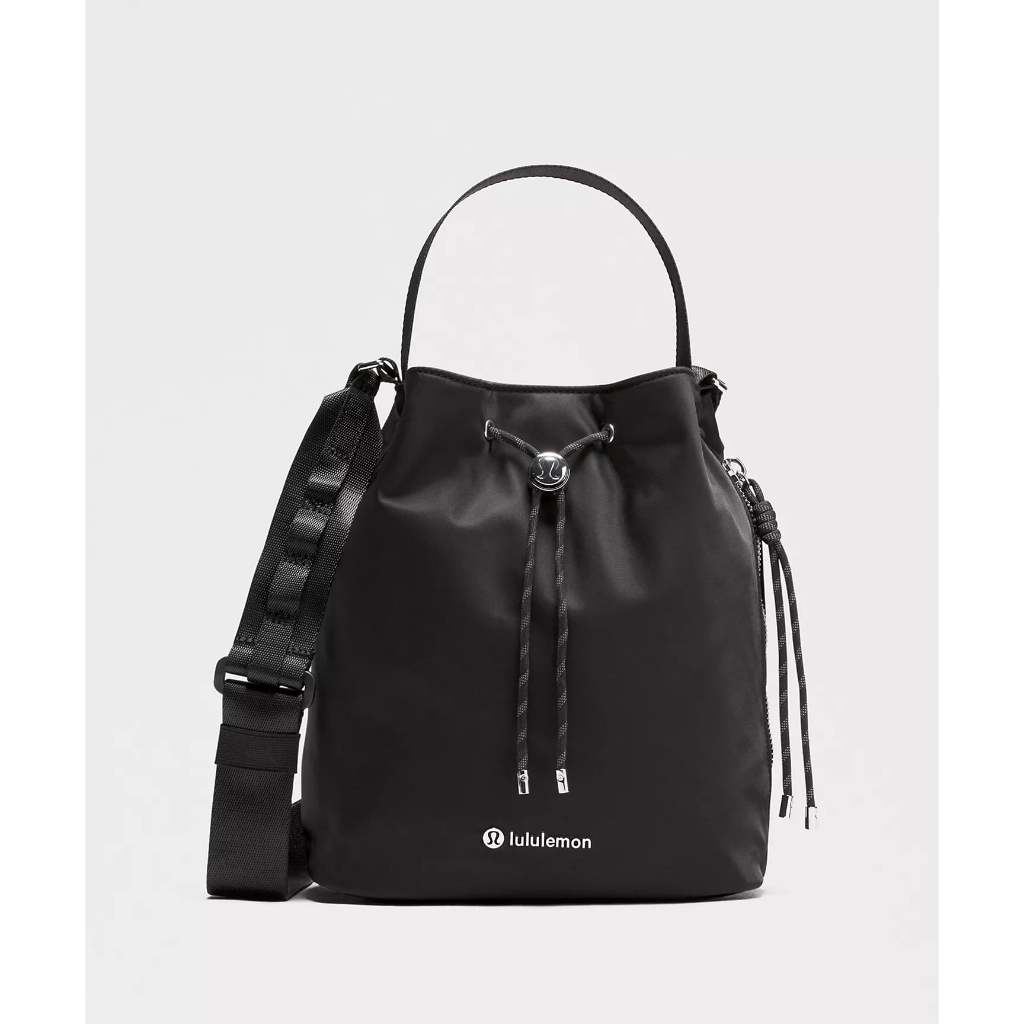 ORIG & IMPORTED LuluLemon Drawstring Bucket Crossbody Nylon Black Bag 5L