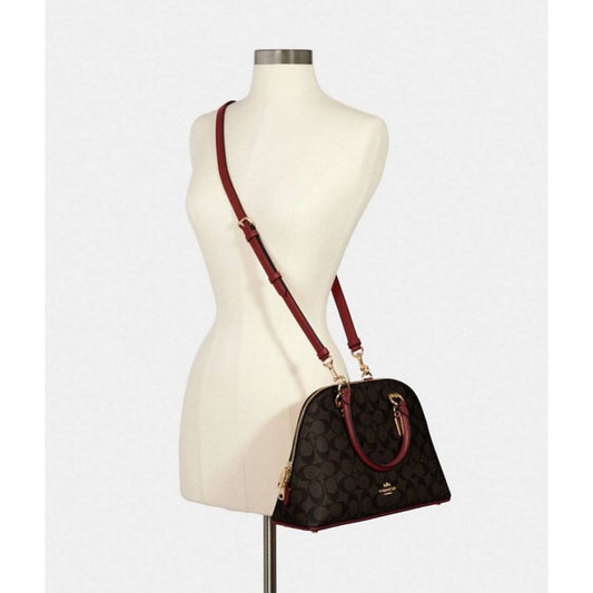ORIG Preloved CCH Katy Satchel Signature Brown Red Bag