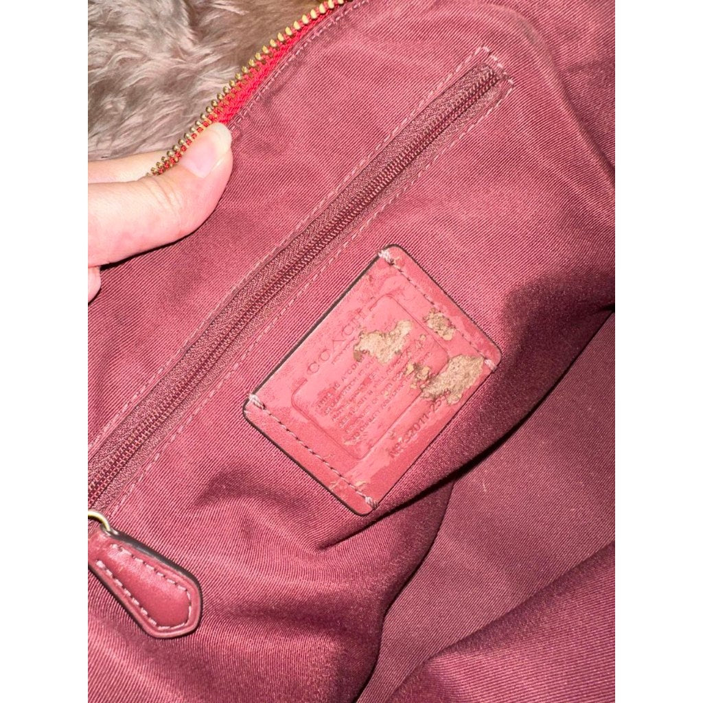 ORIG Preloved CCH Katy Satchel In Signature Canvas Red Bag