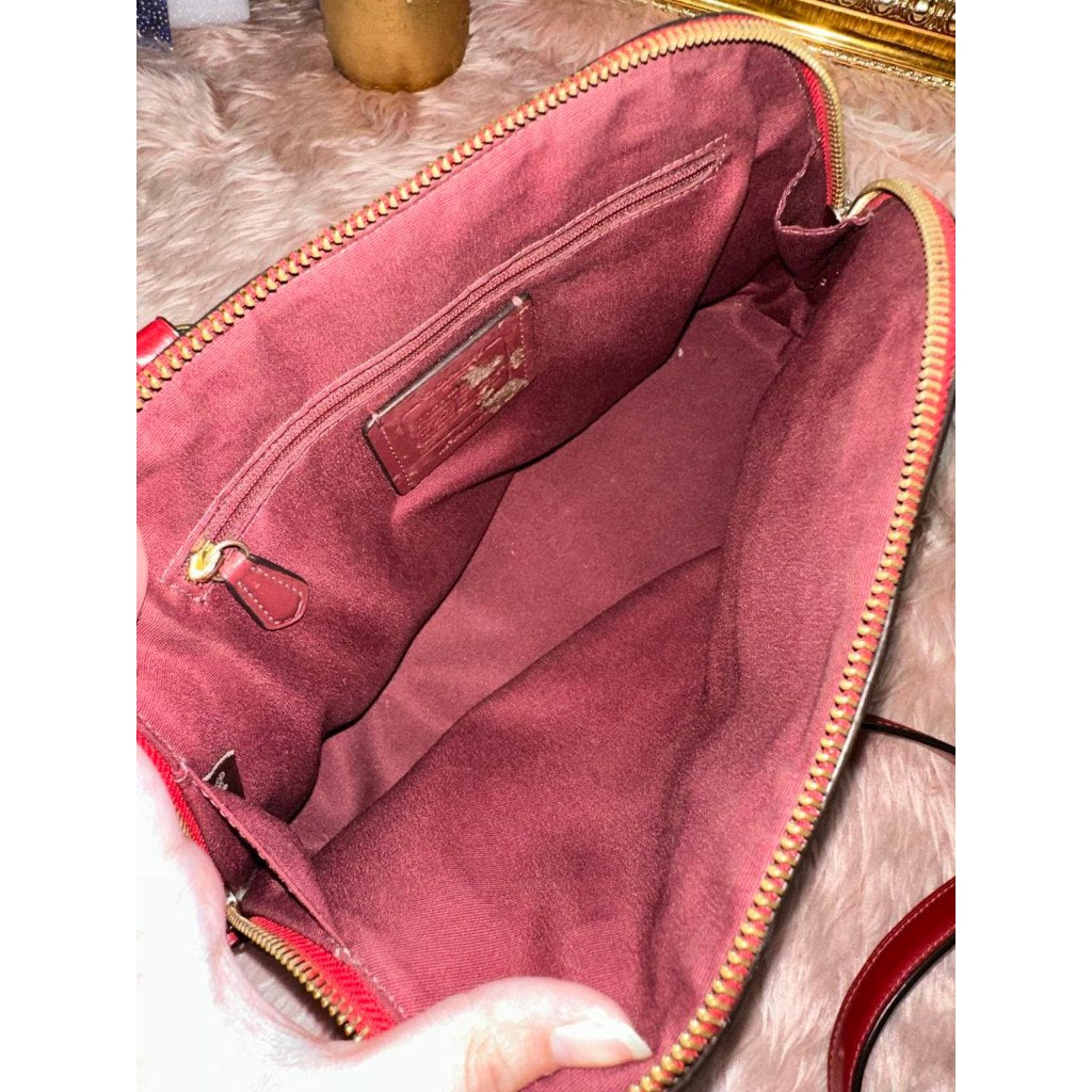ORIG Preloved CCH Katy Satchel In Signature Canvas Red Bag