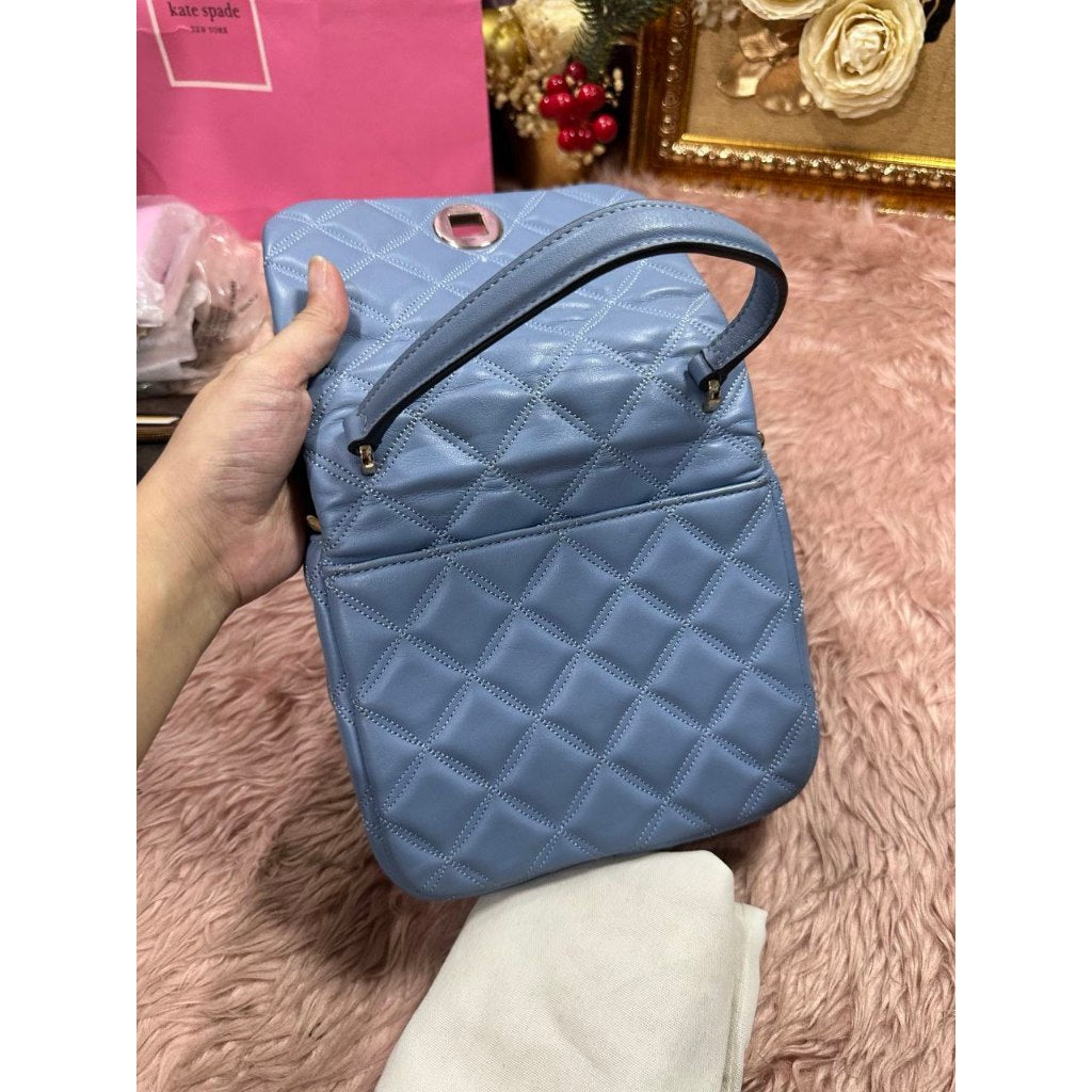 ORIG Preloved KS Natalia Square Crossbody Handbag Blue Small Bag