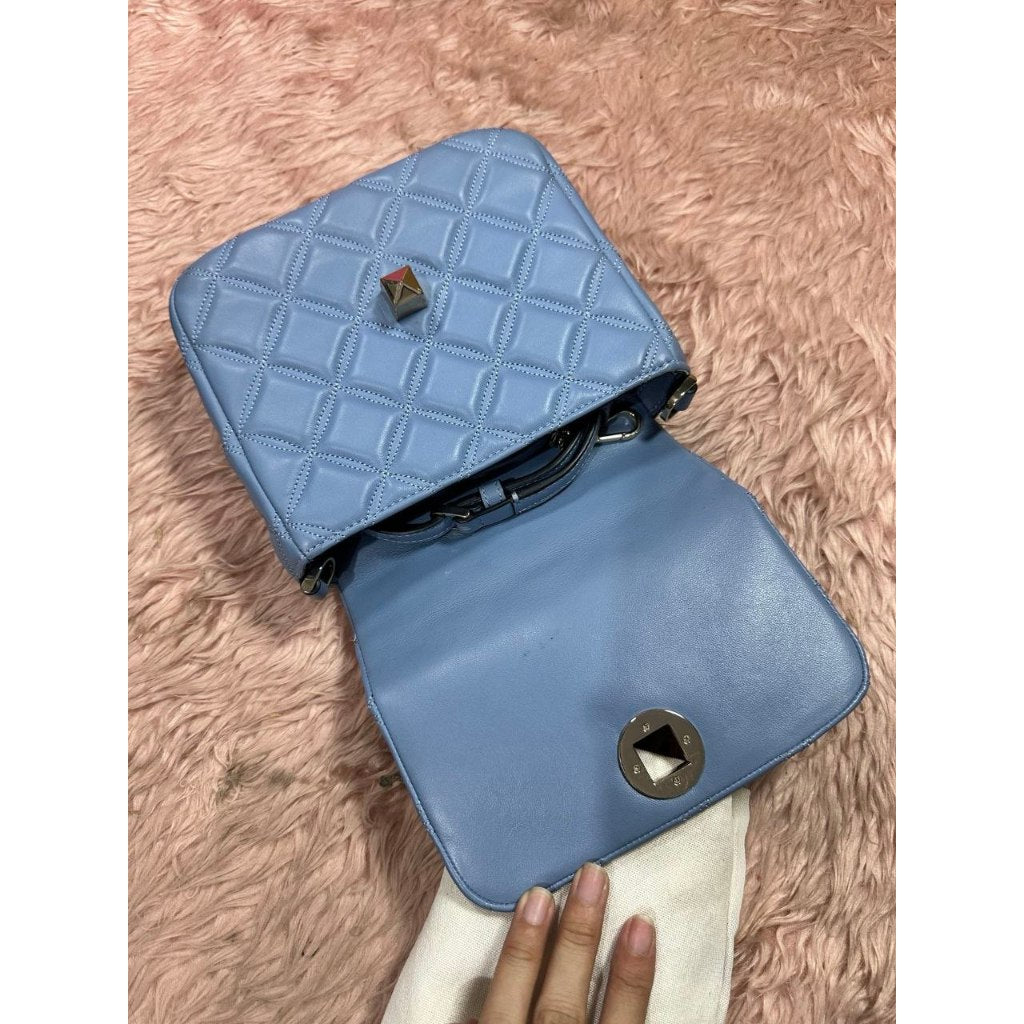 ORIG Preloved KS Natalia Square Crossbody Handbag Blue Small Bag