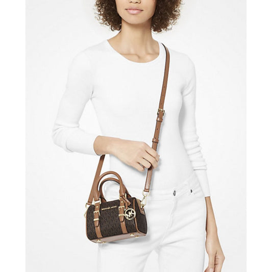 ORIG Preloved MK Bedford Legacy Extra-Small Duffle Crossbody Micro Brown Bag