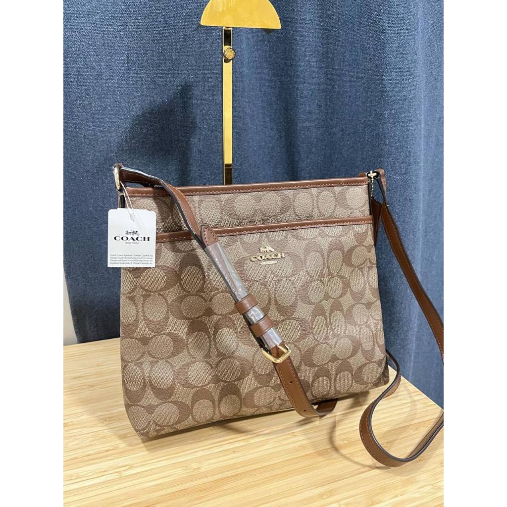 ORIG & IMPORTED CCH File Crossbody In Signature Canvas Brown Khaki Bag