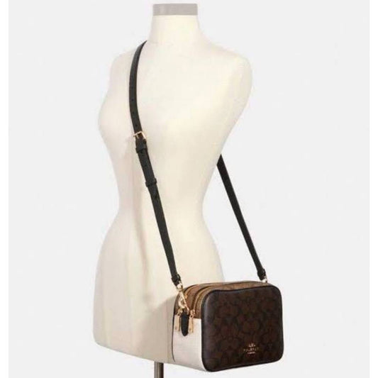 ORIG Preloved CCH RARE Jes Crossbody In Blocked Signature Canvas Brown Bag