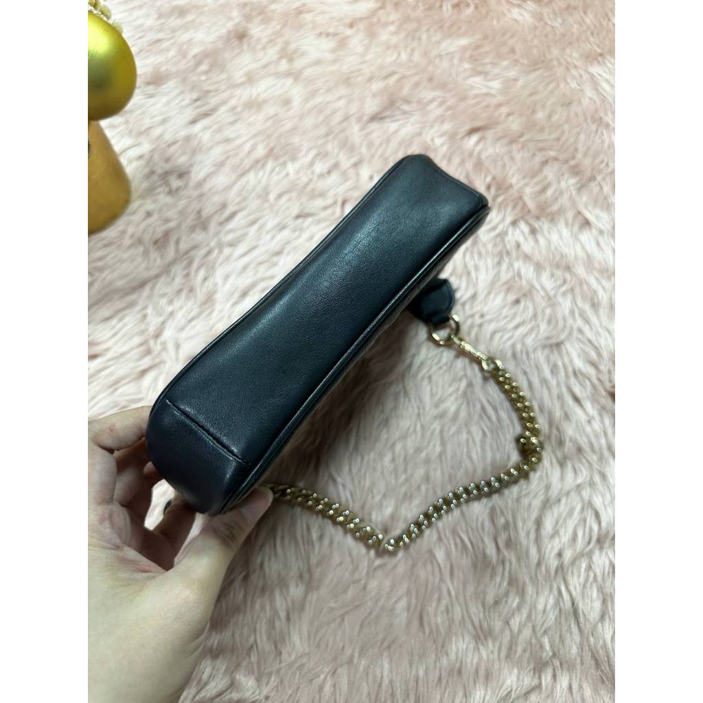 ORIG Preloved CCH Nolita 10 Large Chain Wristlet Signature Leather Black Small Bag