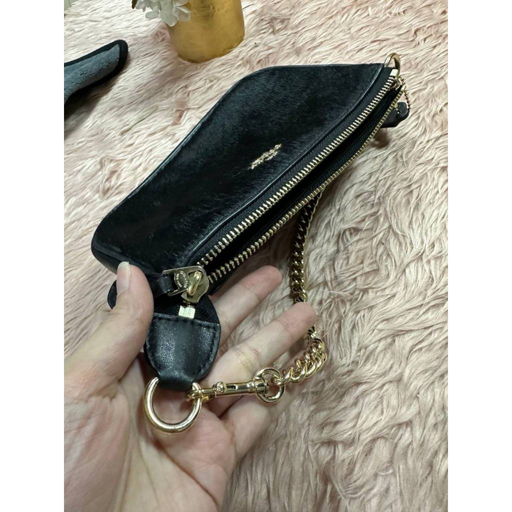 ORIG Preloved CCH RARE Nolita 19 Large Chain Wristlet Haircalf fur Black Small Bag