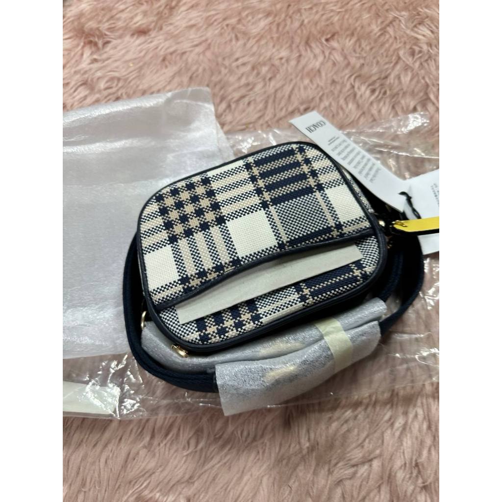 ORIG & IMPORTED CCH Mini Dempsey Camera Black Bag With Plaid Print