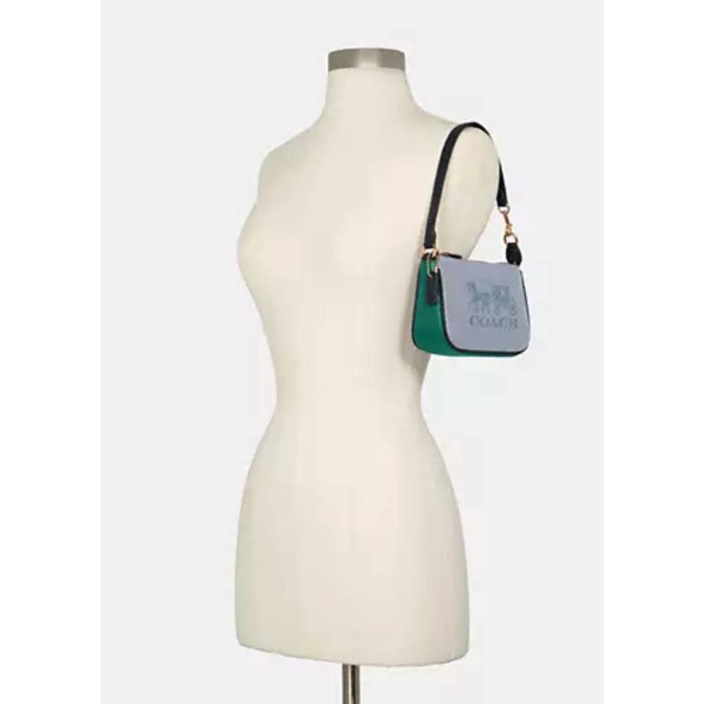 ORIG Preloved CCH Nolita 19 In Colorblock With Horse And Carriage Blue Small Bag