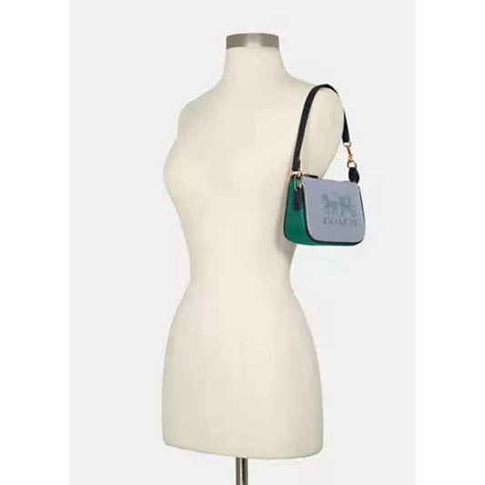 ORIG Preloved CCH Nolita 19 In Colorblock With Horse And Carriage Blue Small Bag