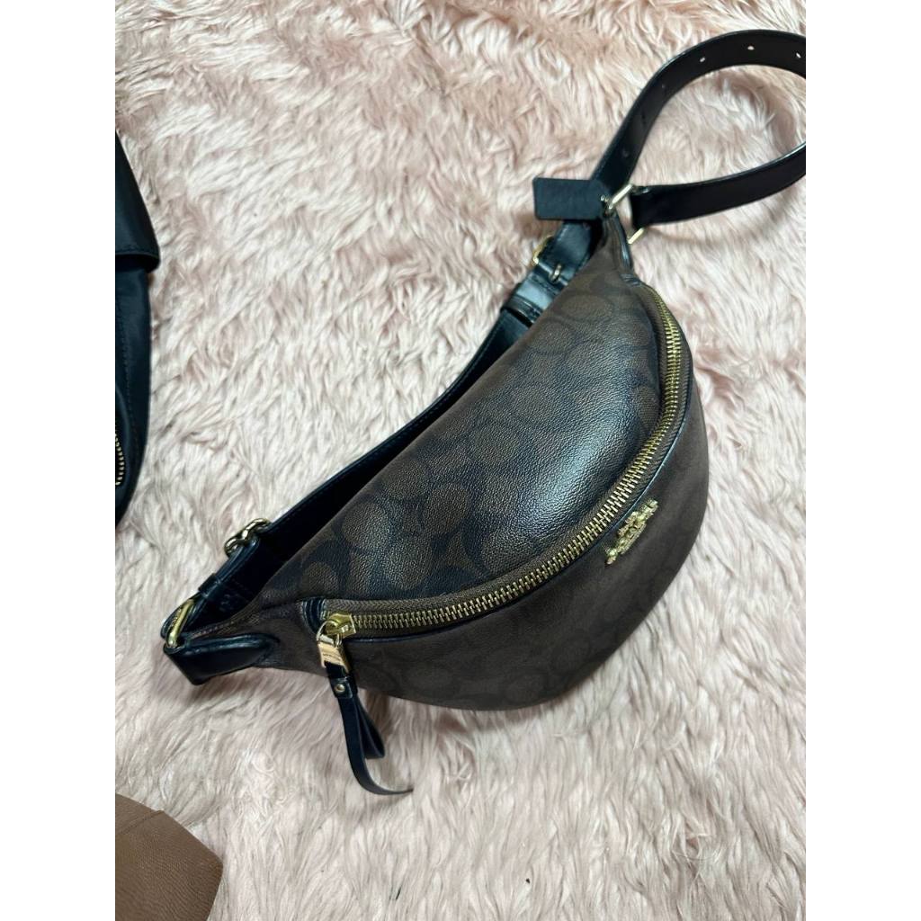 ORIG Preloved CCH Brown Belt Bag In Signature Canvas