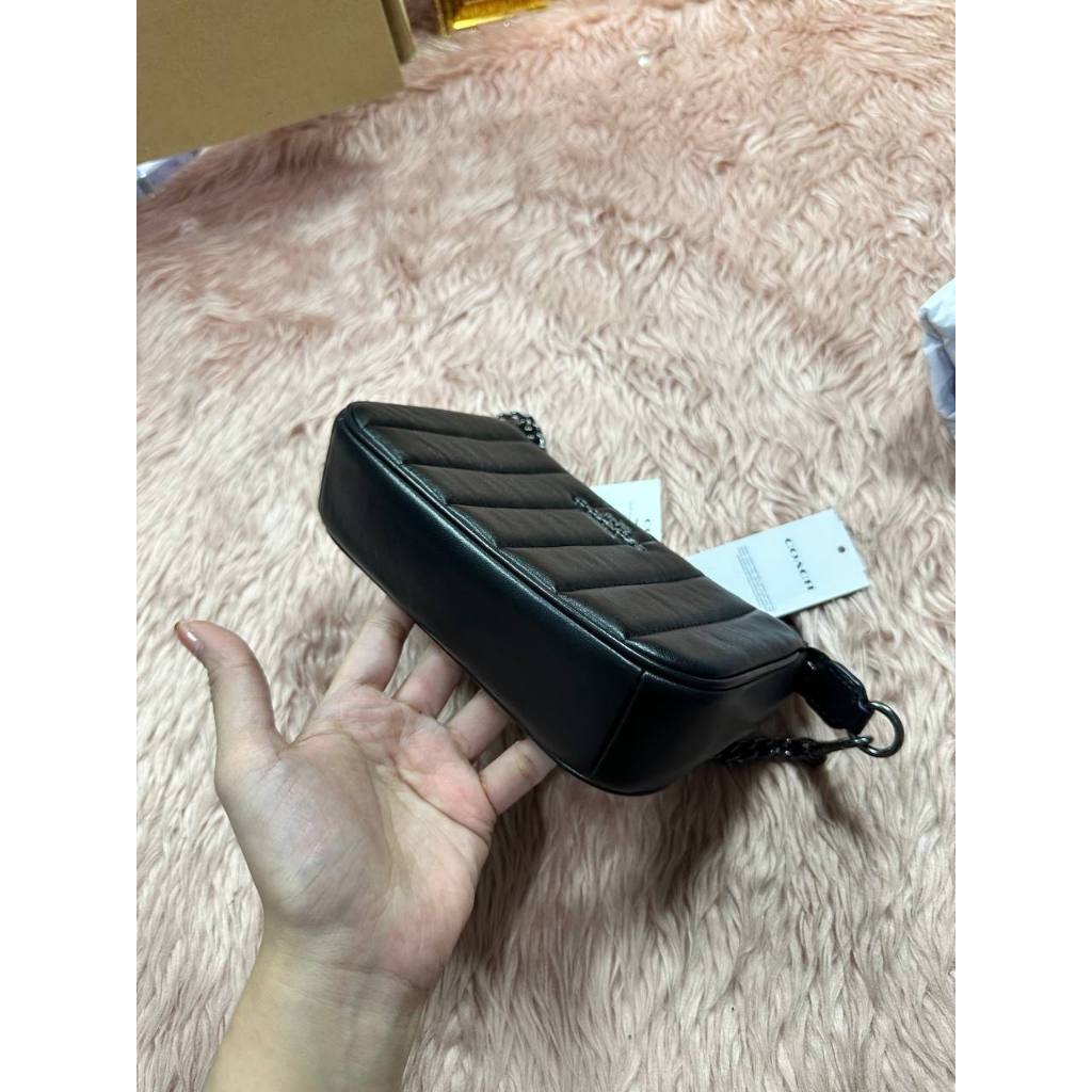 ORIG Preloved CCH Nolita 19 With Chain With Linear Quilting Black Bag