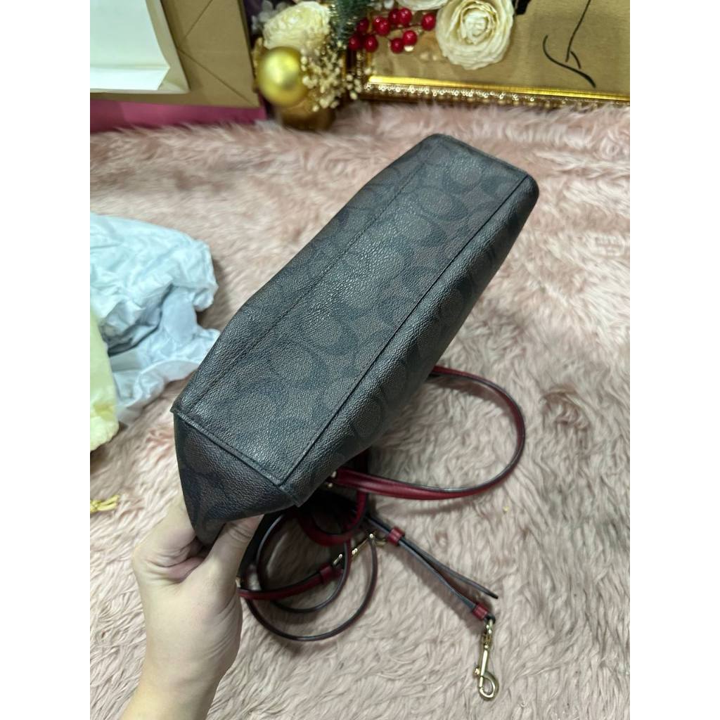 ORIG Preloved CCH Prairie Satchel In Signature Canvas Brown/Red Bag