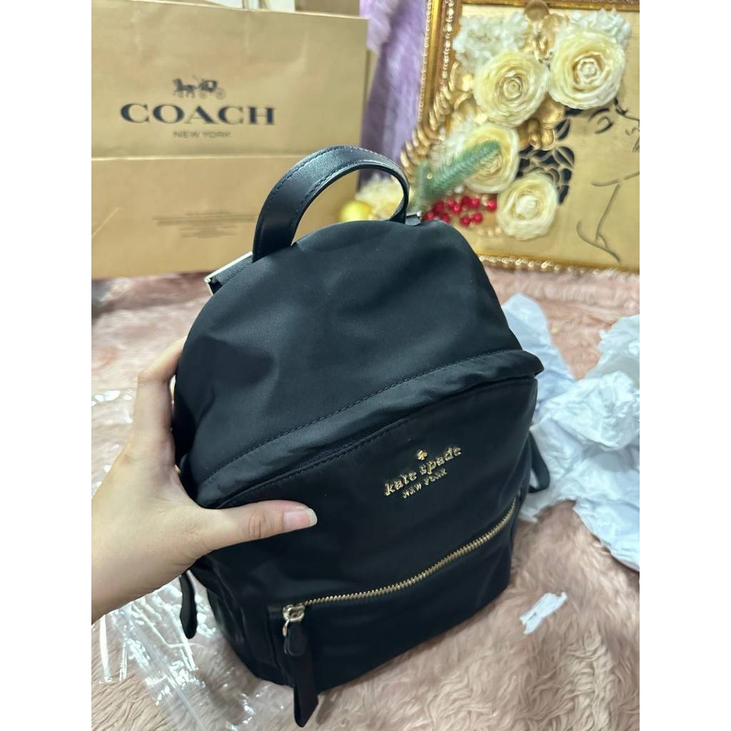 ORIG Preloved KS Chelsea Medium Backpack Black Nylon Bag
