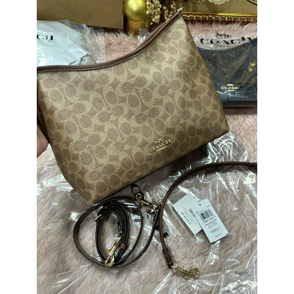 ORIG & IMPORTED CCH Laurel Shoulder Bag In Signature Canvas Tan Khaki Brown