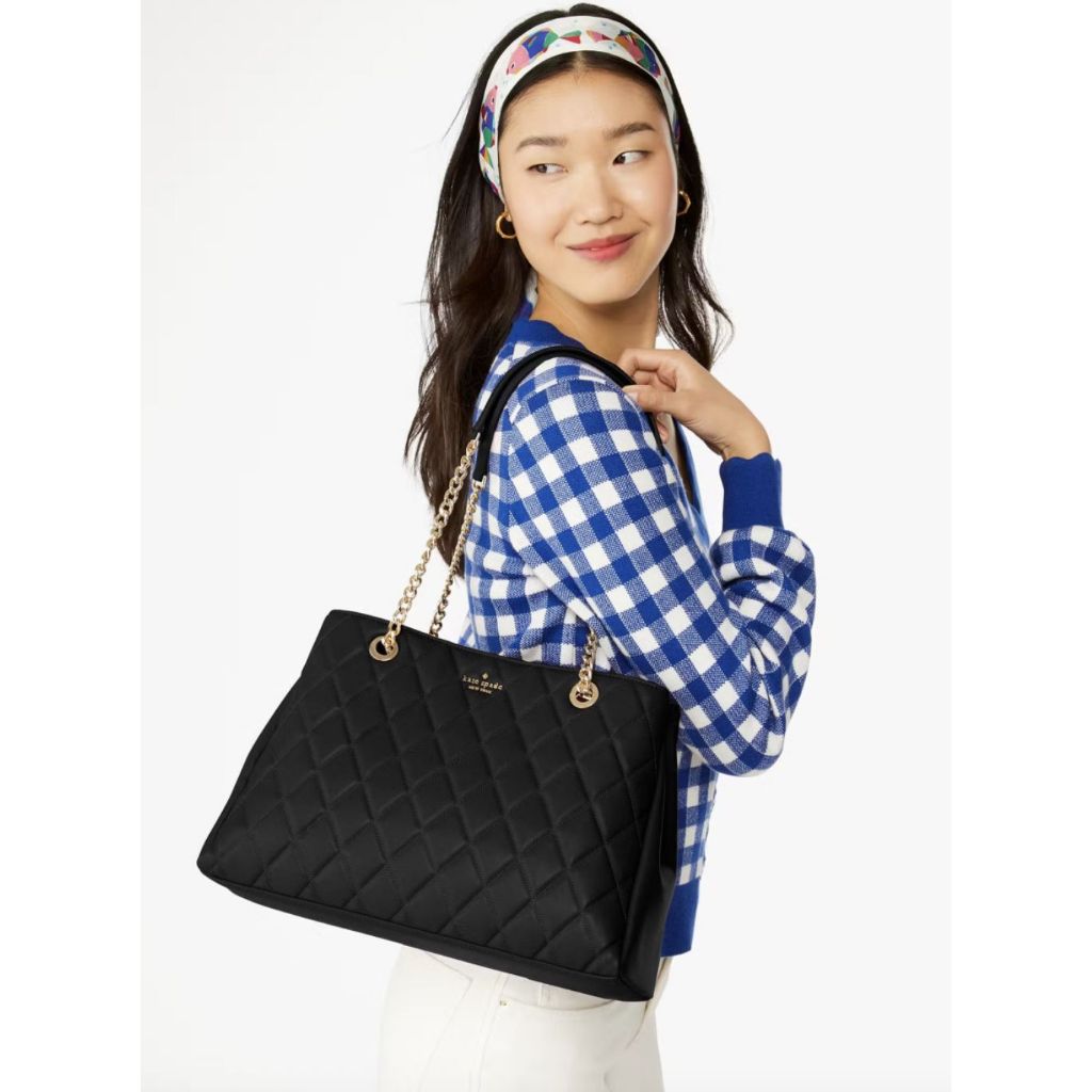 ORIG Preloved KS Large Carey Black Quilted Tote Bag