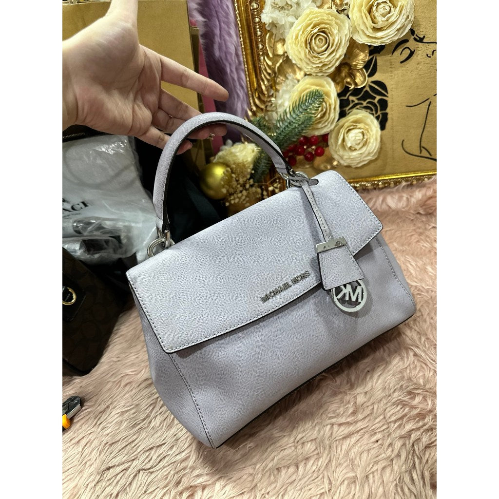 ORIG Preloved MK Grey Medium Ava Top Handle Bag