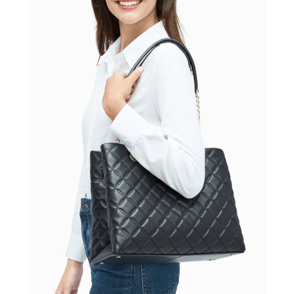 ORIG Preloved KS Large Natalia Quilted Tote Bag in Black