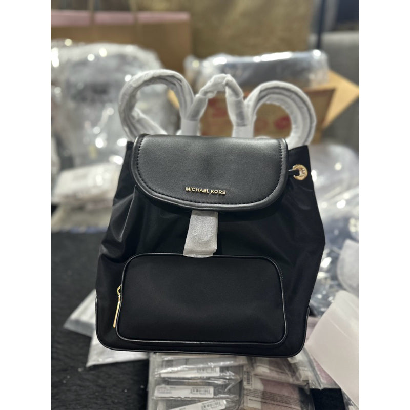 ORIG & IMPORTED with flaw MK Cara Small Nylon Backpack Black Bag