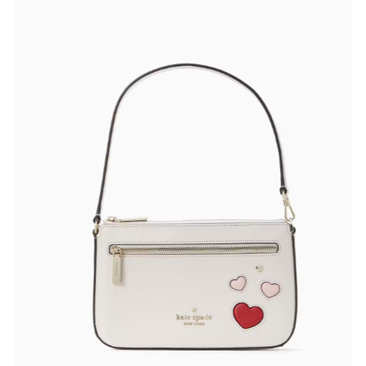ORIG & IMPORTED KS Valentines Day Convertible Heart Wristlet Small White Bag