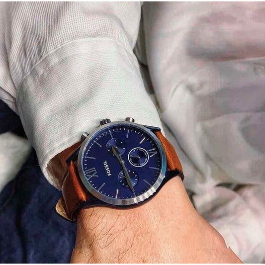 ORIG & IMPORTED Fenmore Multifunction Luggage Leather Men's Watch