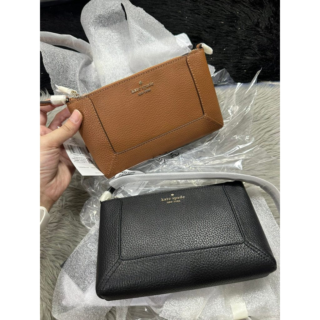 ORIG & IMPORTED KS Lena Convertible Wristlet Small Shoulder Bag Black Brown