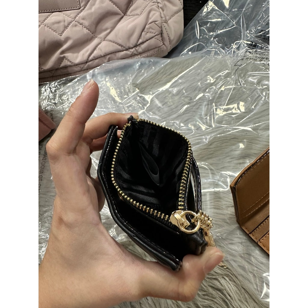 ORIG & IMPORTED Victoria's Secret VS Foldover Card Case Small Wallet Brown Black