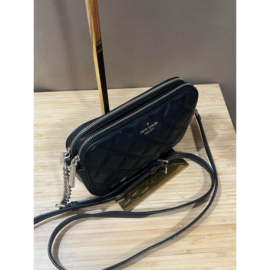 ORIG PRELOVED  KS Natalia Double Zip Small Black Bag