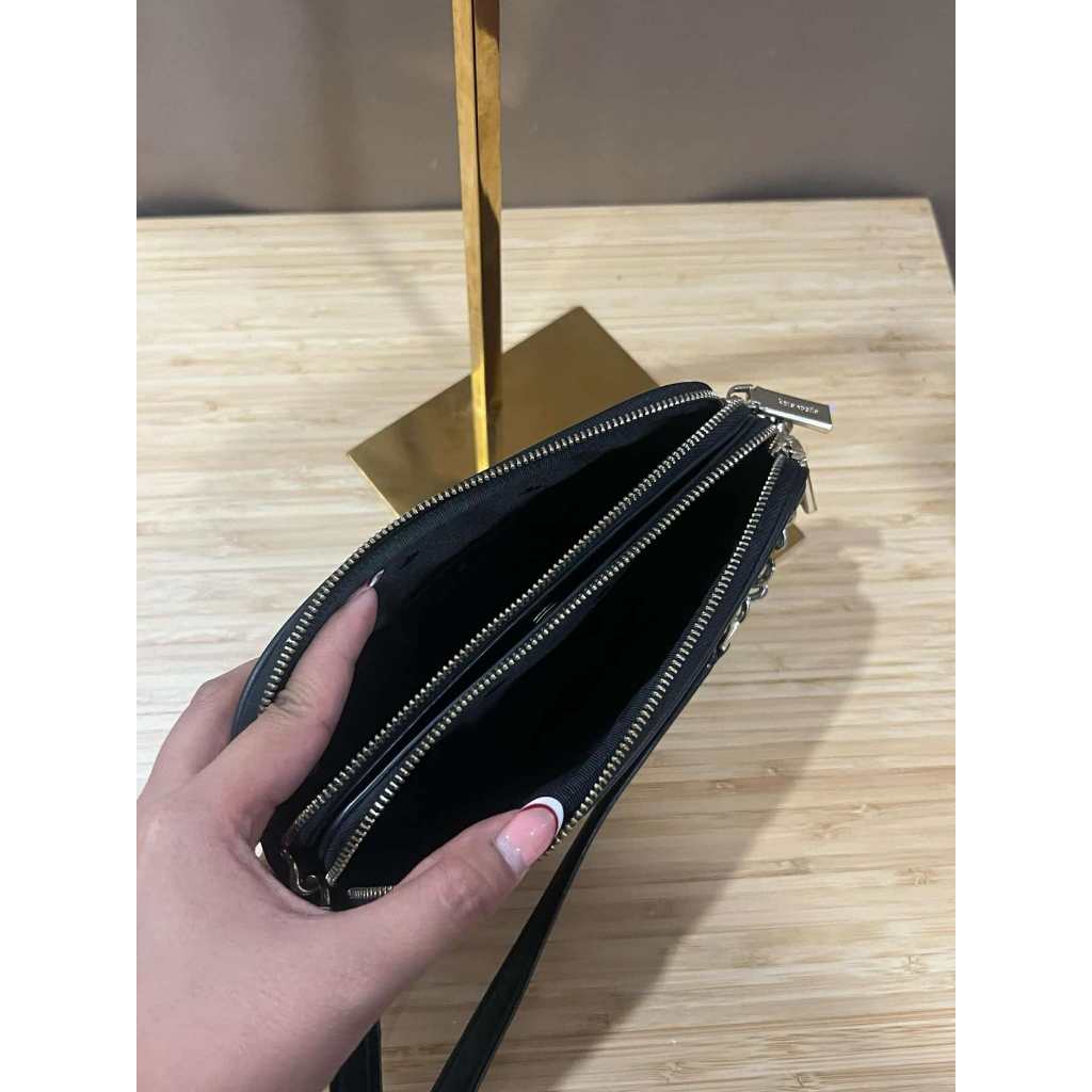 ORIG PRELOVED  KS Natalia Double Zip Small Black Bag
