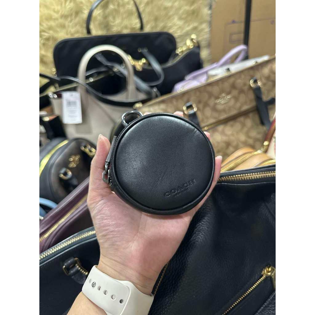 ORIG & IMPORTED CCH Round Coin Purse Bag Charm Men black wallet