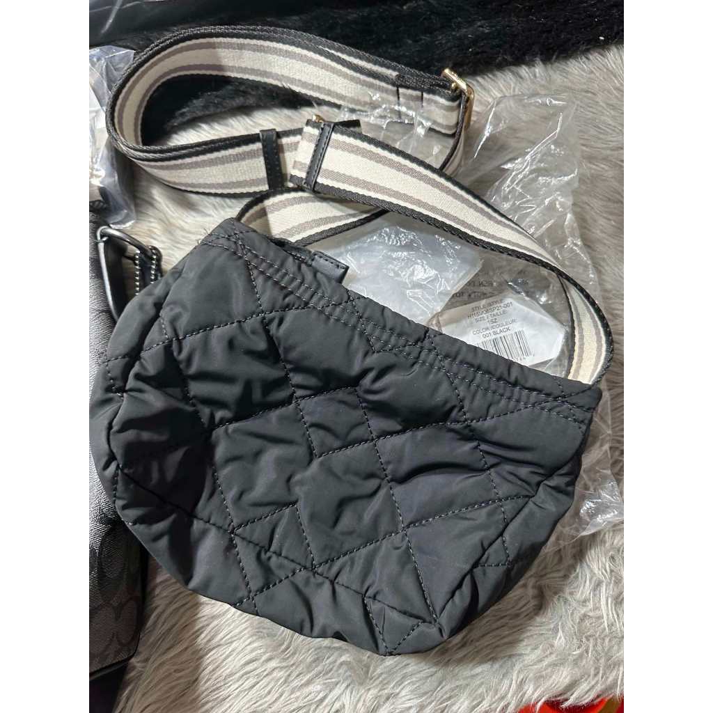 ORIG Preloved MJ The Messenger Nylon Small Crossbody Black Bag Quilted