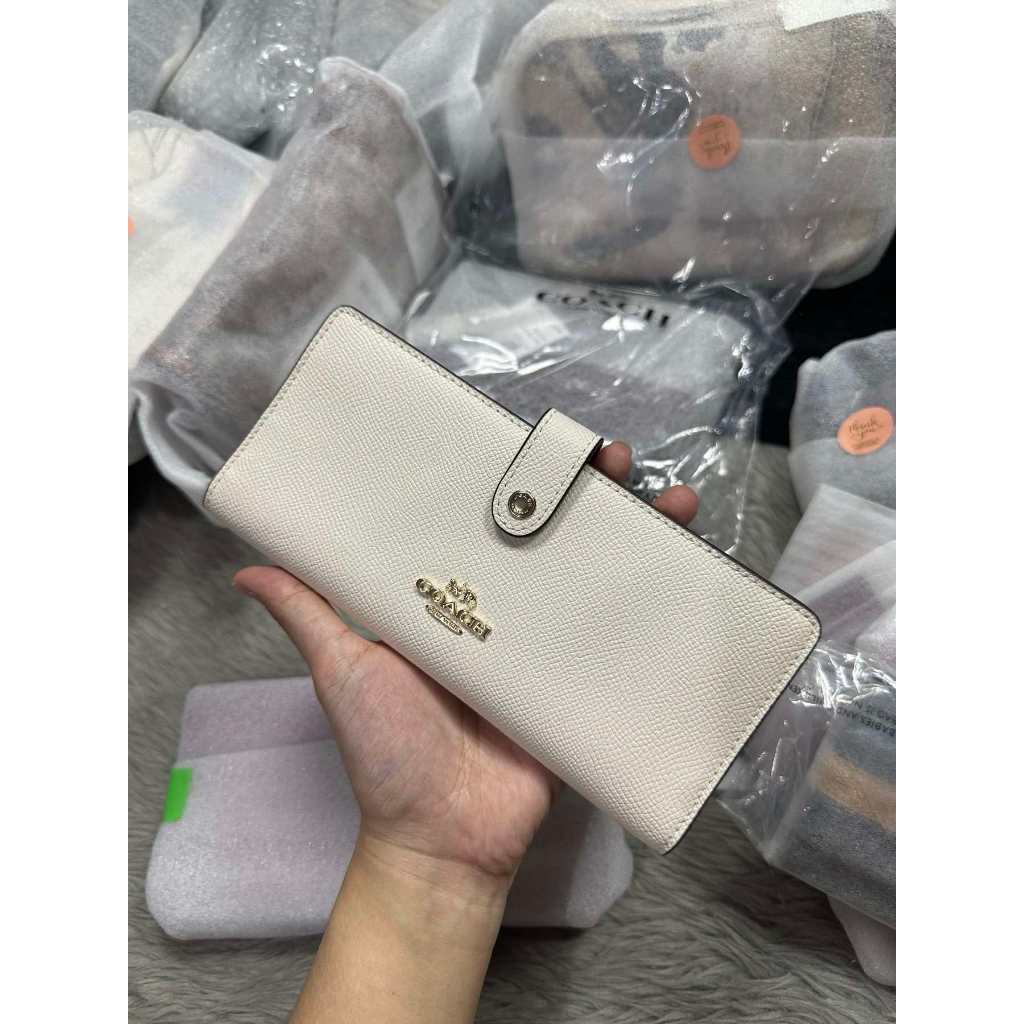 ORIG & IMPORTED CCH Slim Long Wallet Taupe/Black/White