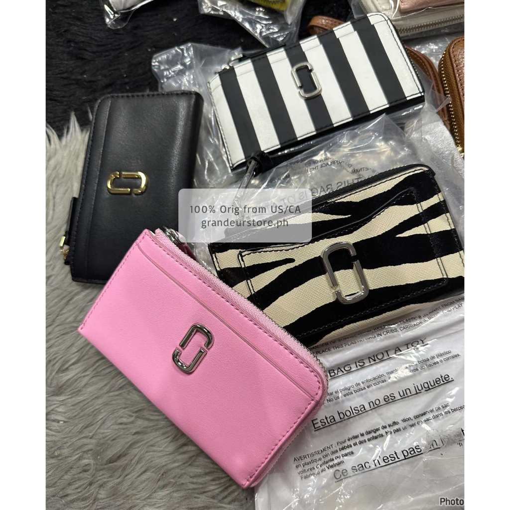 ORIG & IMPORTED MJ The Top Zip Multi Slim Card Wallet Black/Pink