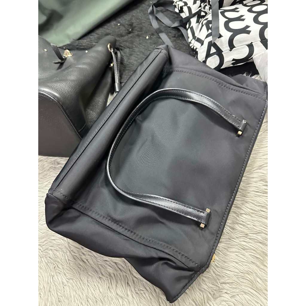 ORIG Preloved KS Dawn Medium Satchel Double zip Nylon Bag Black