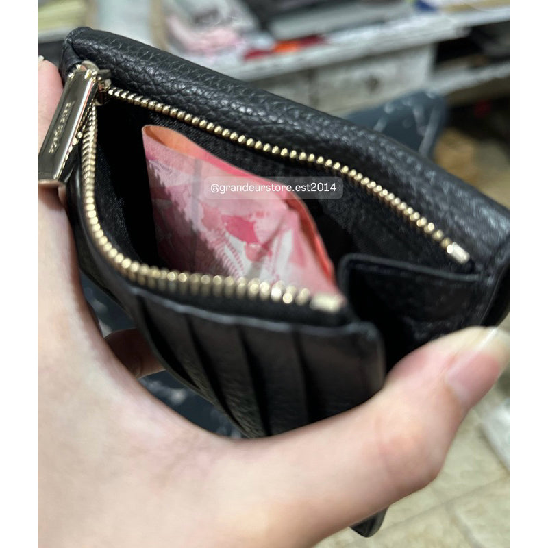 ORIG & IMPORTED KS Dumpling Small Flap Card Holder Wallet Black Brown