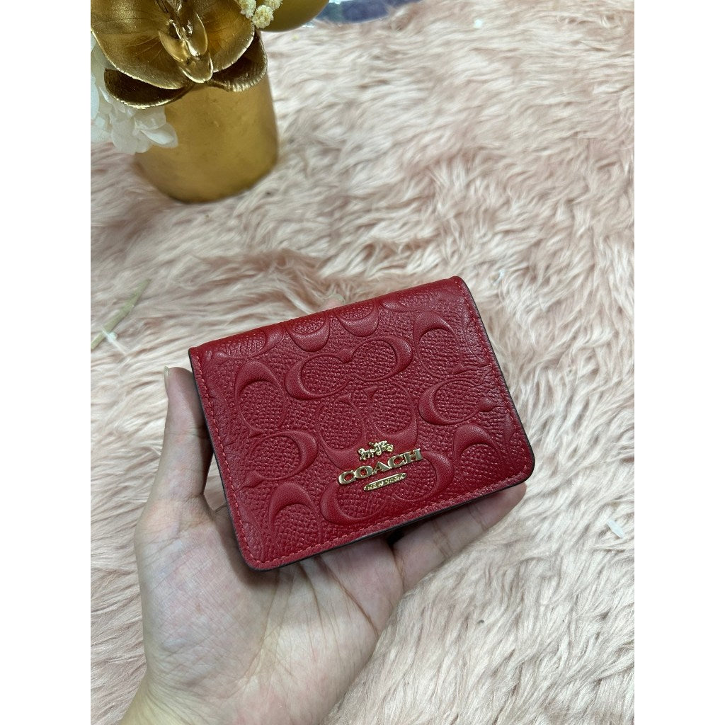 ORIG & IMPORTED CCH Mini Wallet On A Chain MWOC In Signature Leather Red