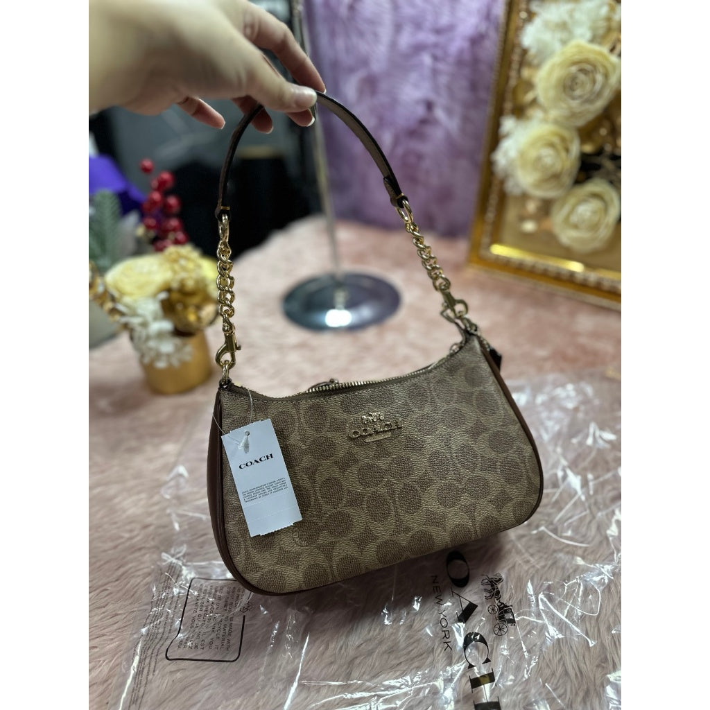 ORIG & IMPORTED CCH Teri Shoulder Bag In Signature Canvas in Tan/Brown