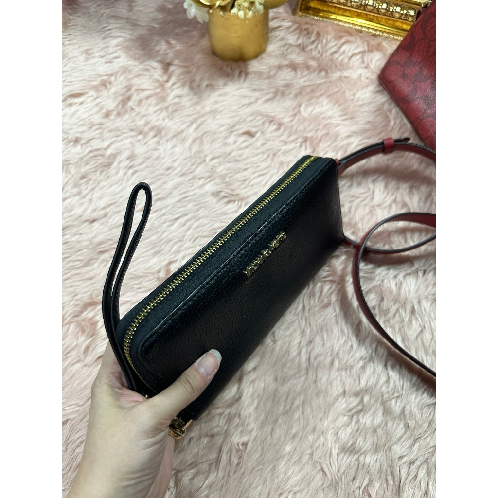 ORIG Preloved MK Leather Continental Long Wallet Wristlet