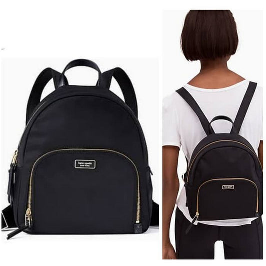ORIG Preloved KS Dawn Medium Nylon Backpack Black Bag