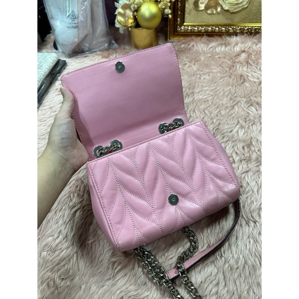 ORIG Preloved KS Mini Emelyn Briar Lane Quilted Crossbody Bag Pink