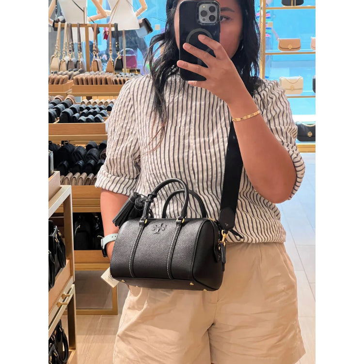ORIG & IMPORTED TB Mini Thea Satchel Dome Duffle Black Bag