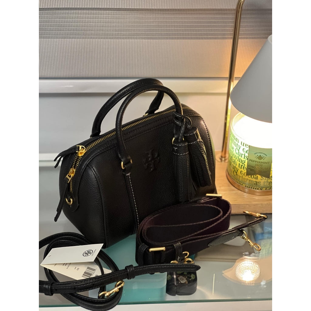 ORIG & IMPORTED TB Mini Thea Satchel Dome Duffle Black Bag