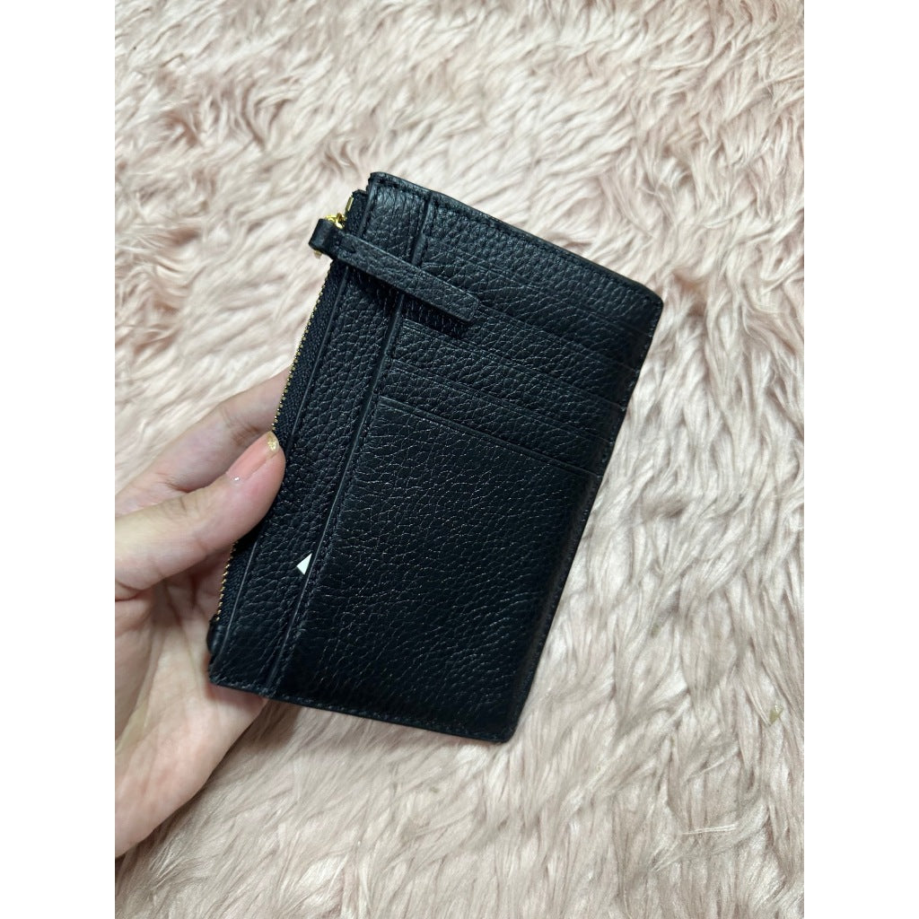 ORIG & IMPORTED Preloved TB britten Zip Card Case holder Slim Black Wallet