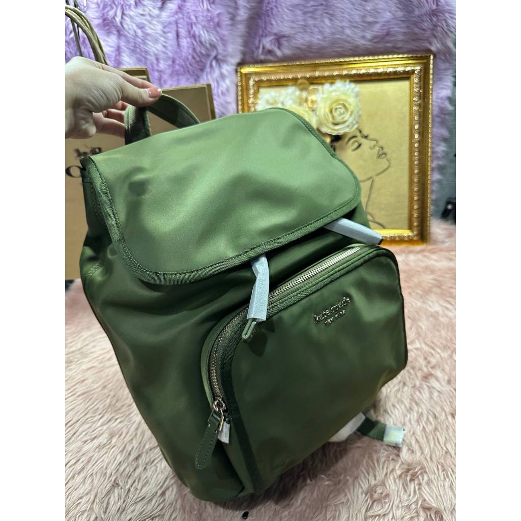 ORIG & IMPORTED KS The Little Better Sam Nylon Medium Backpack Bag in Sapling Green