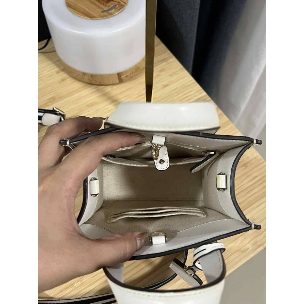 ORIG & IMPORTED Preloved KS Retail Manhattan Mini Tote Bag Optic White