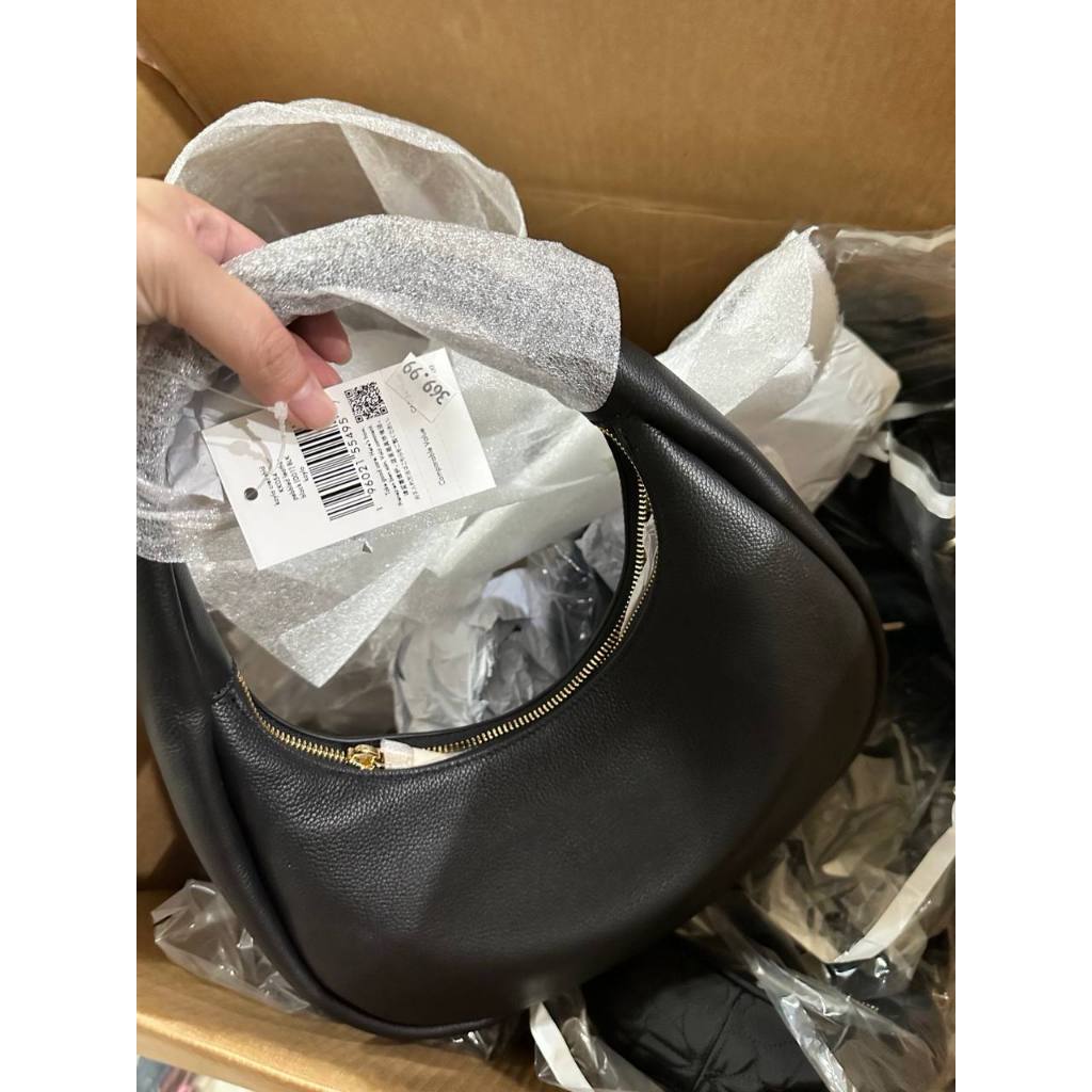 ORIG & IMPORTED KS Kayla Crescent Shoulder Bag Black