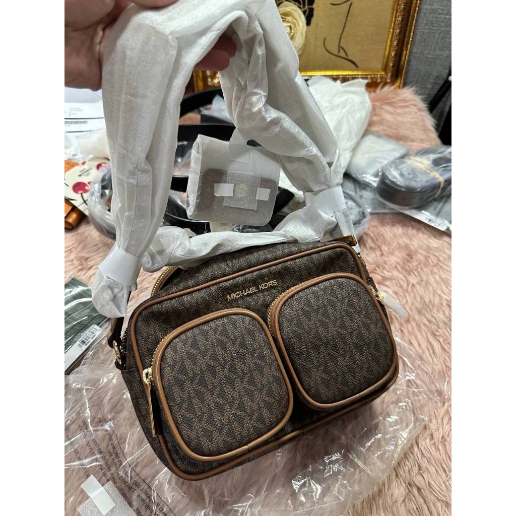 ORIG & IMPORTED MK Jet Set Medium Signature Logo Crossbody Brown Bag with Case for Airpods