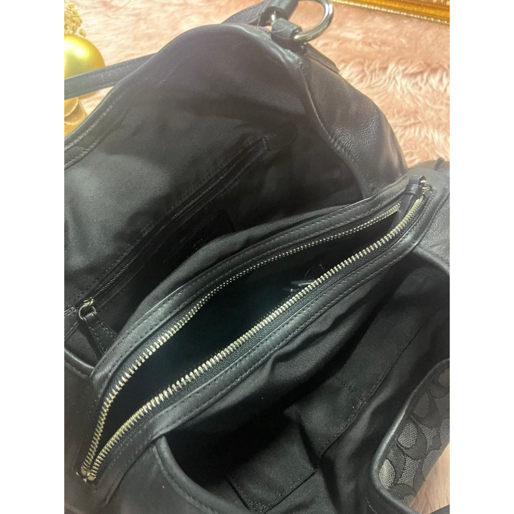 ORIG Preloved CCH Carlyle Shoulder Hobo Bag Black jacquard